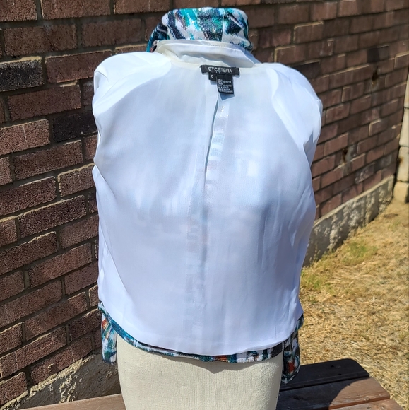 Etcetera blue & white print sequined jacket - Picture 6 of 10